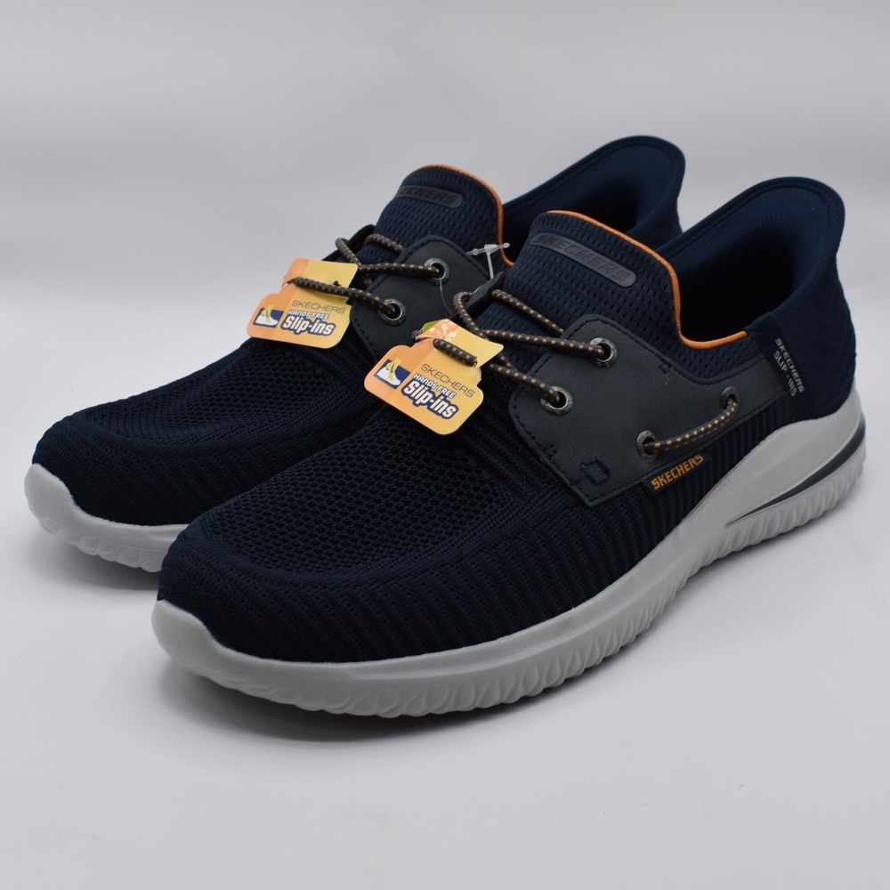 Skechers Delson 3.0 Roth Navy Slip-ins Sneaker Shoe Mens Size 11 Memory Foam NIB